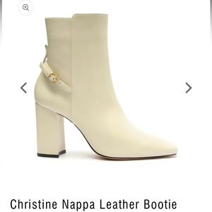 Christine Nappa leather bootie broken white color